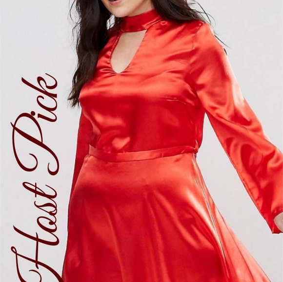 ASOS Curve Dresses & Skirts - ⛄3x HP⛄NWT ASOS Curve Club L Satin Skater Dress